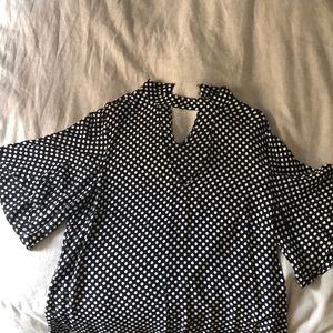 Black and white polka dot top